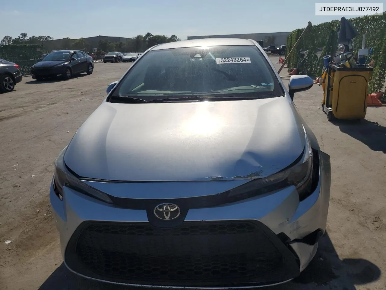 2020 Toyota Corolla Le VIN: JTDEPRAE3LJ077492 Lot: 52243264