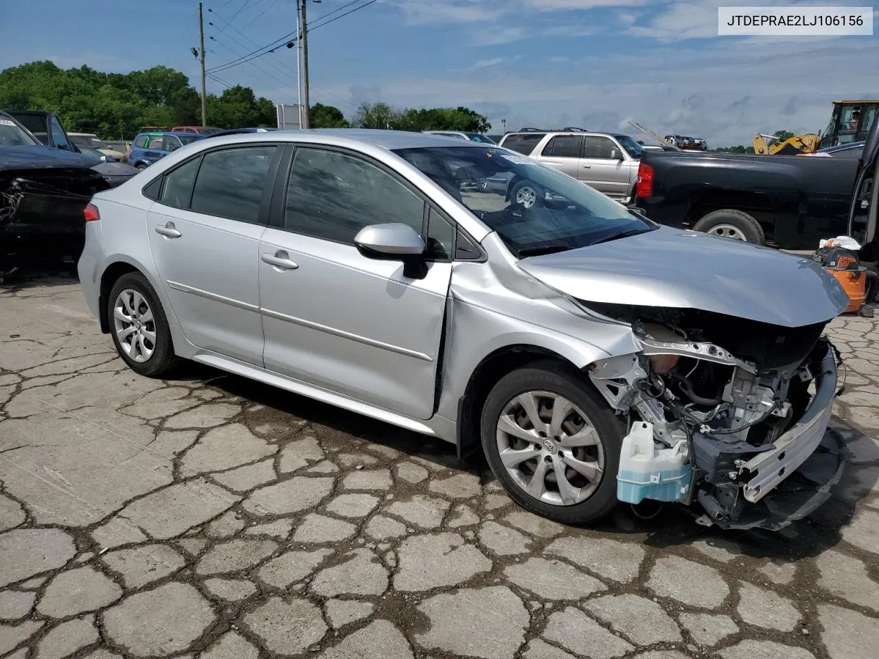 2020 Toyota Corolla Le VIN: JTDEPRAE2LJ106156 Lot: 53510024