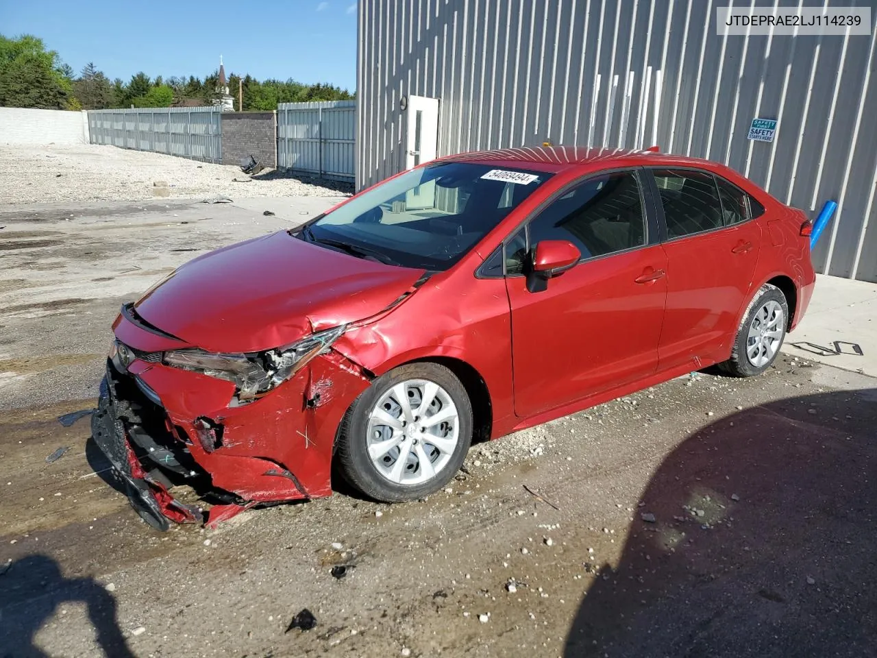 JTDEPRAE2LJ114239 2020 Toyota Corolla Le