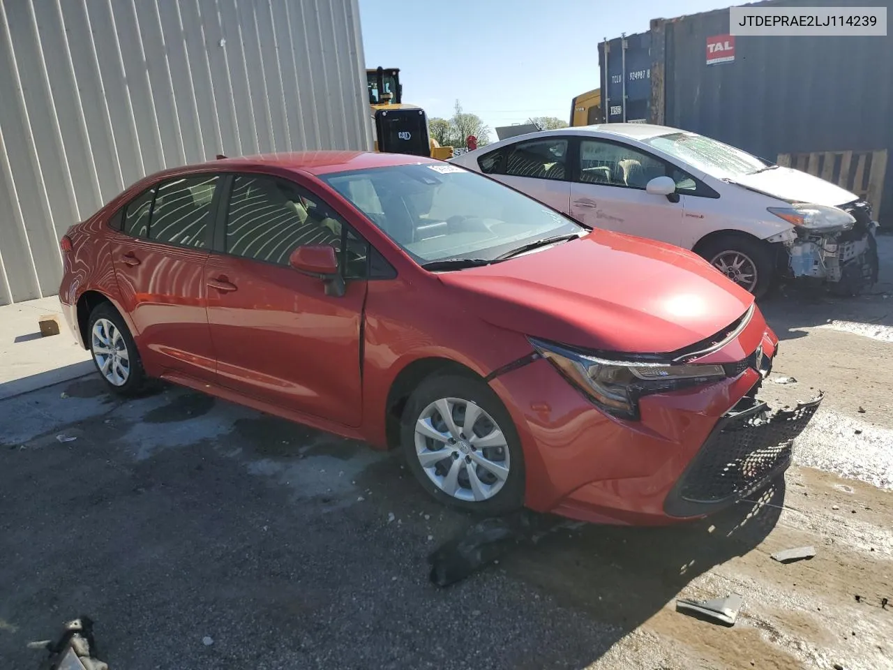 2020 Toyota Corolla Le VIN: JTDEPRAE2LJ114239 Lot: 54069494