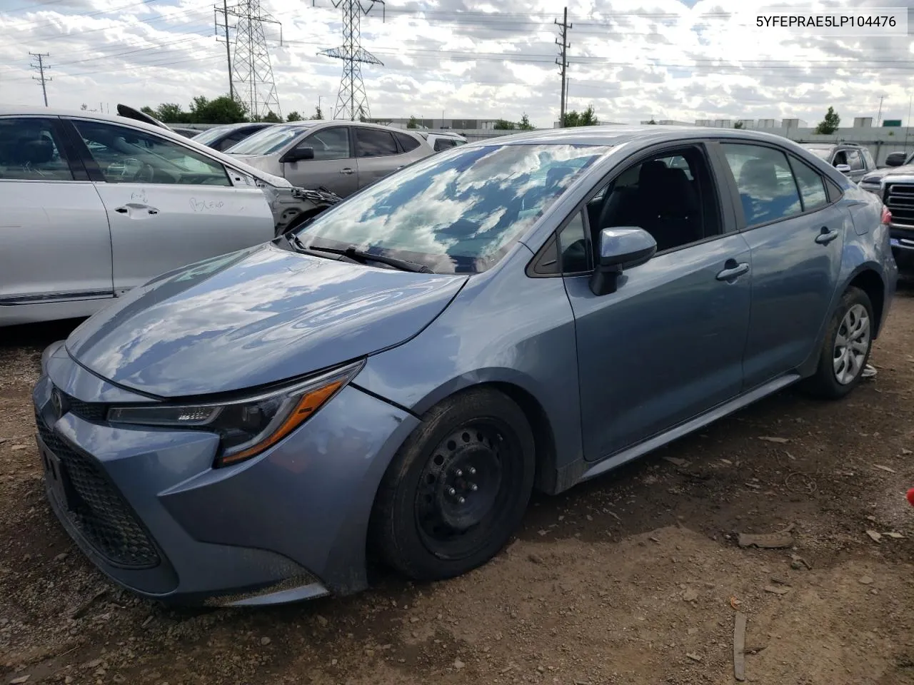 2020 Toyota Corolla Le VIN: 5YFEPRAE5LP104476 Lot: 57006174