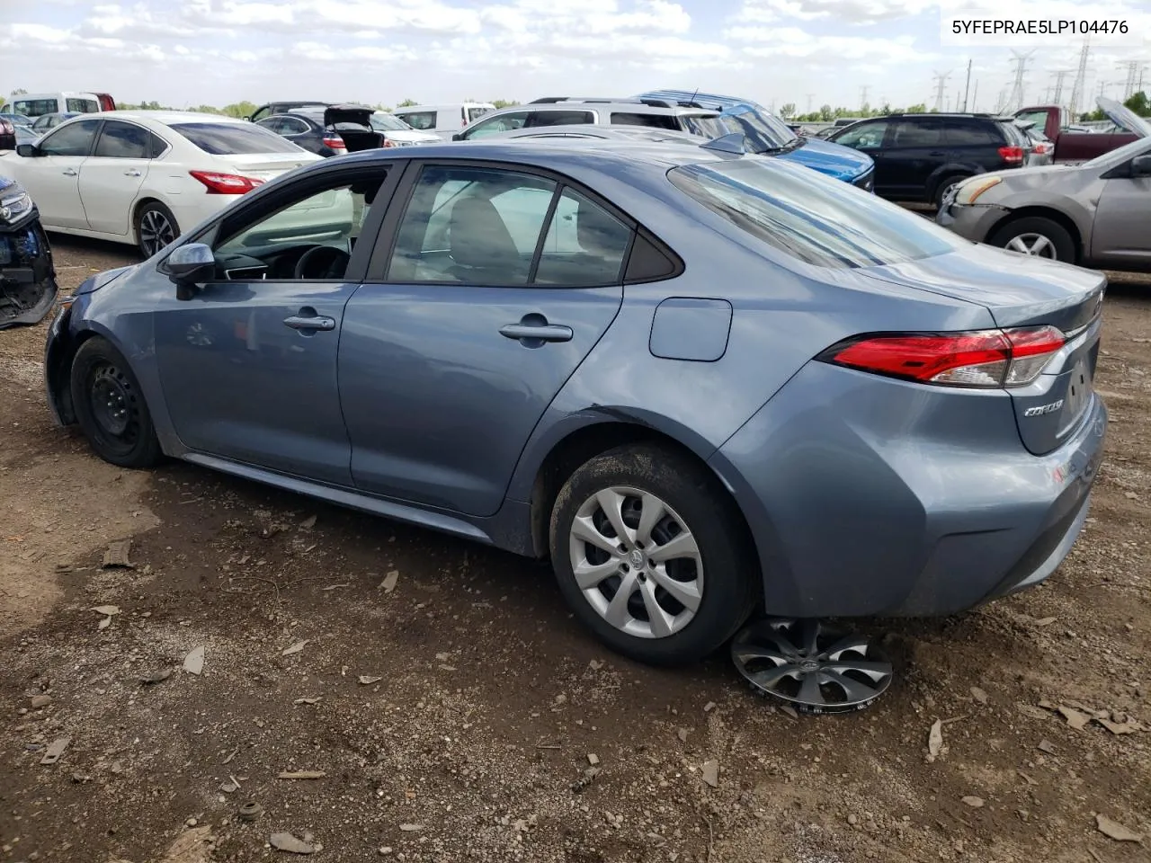 2020 Toyota Corolla Le VIN: 5YFEPRAE5LP104476 Lot: 57006174