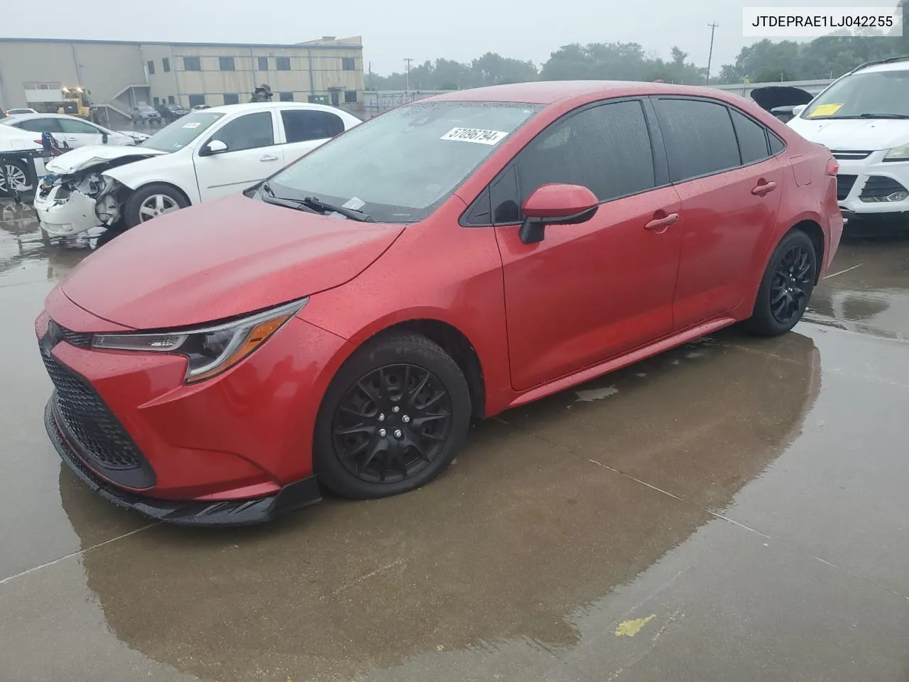 2020 Toyota Corolla Le VIN: JTDEPRAE1LJ042255 Lot: 57096794