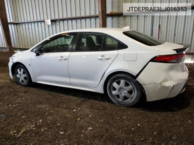 2020 Toyota Corolla Le VIN: JTDEPRAE3LJ016353 Lot: 61522174