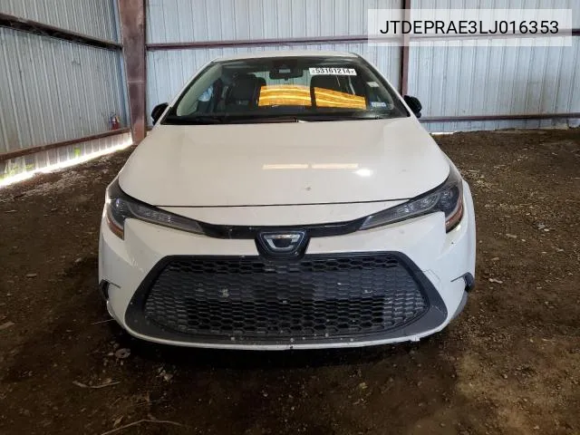 2020 Toyota Corolla Le VIN: JTDEPRAE3LJ016353 Lot: 61522174