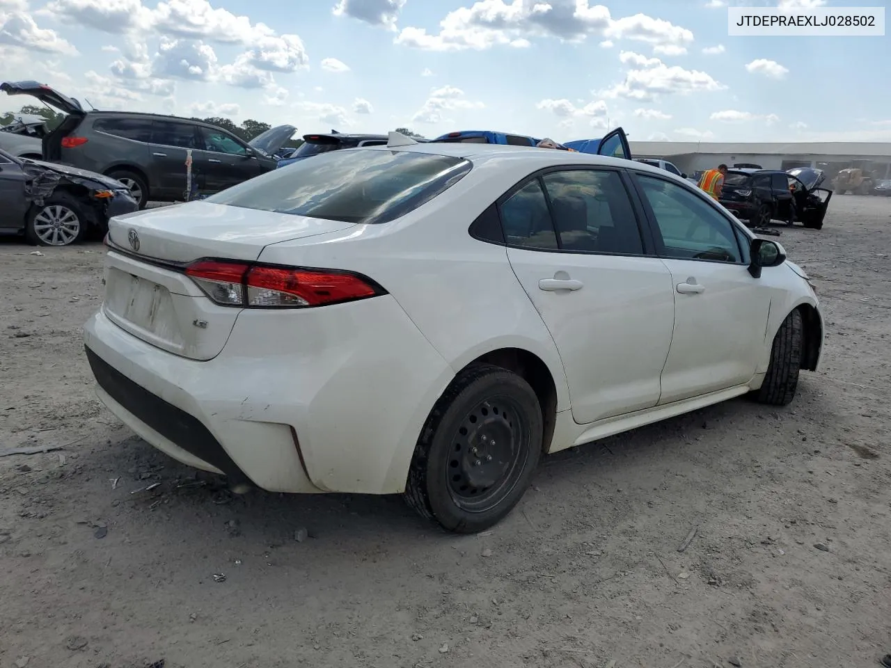 2020 Toyota Corolla Le VIN: JTDEPRAEXLJ028502 Lot: 61672944