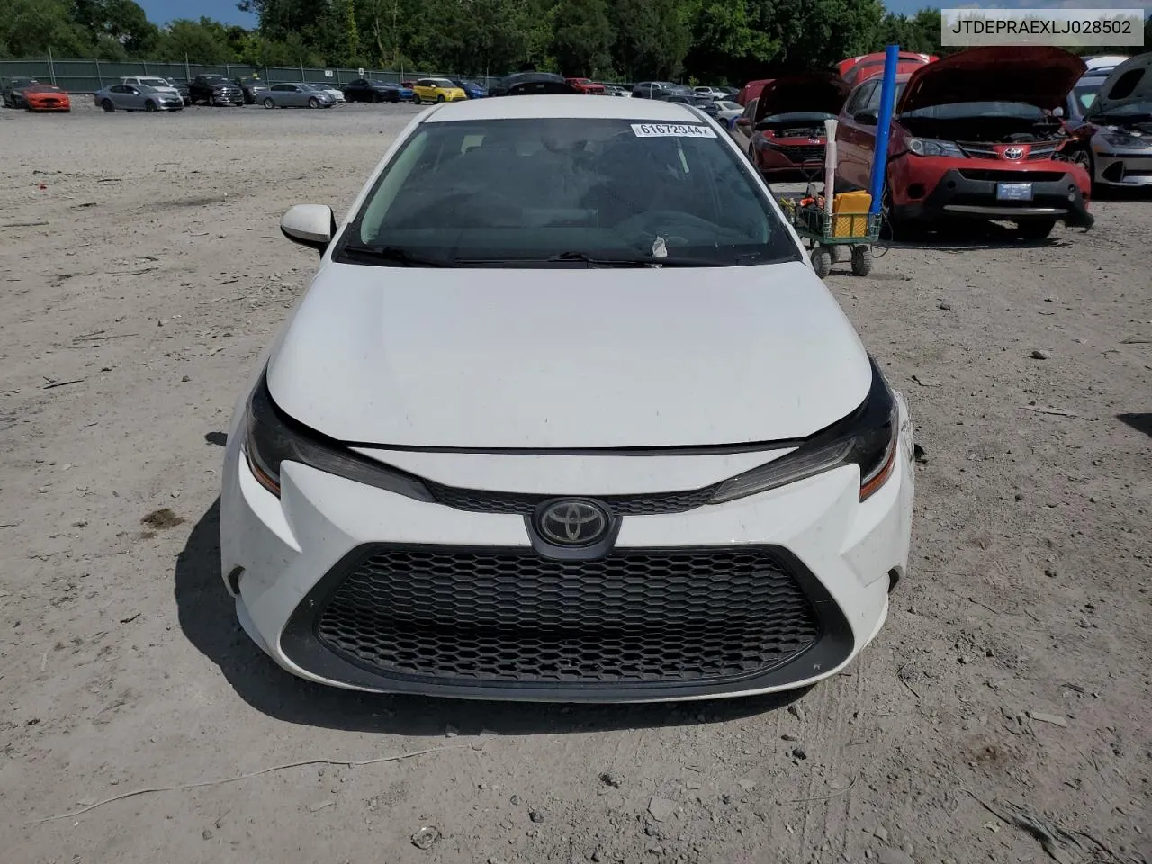 2020 Toyota Corolla Le VIN: JTDEPRAEXLJ028502 Lot: 61672944