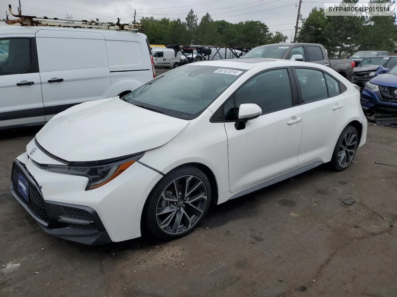 2020 Toyota Corolla Se VIN: 5YFP4RCE4LP015514 Lot: 66161014