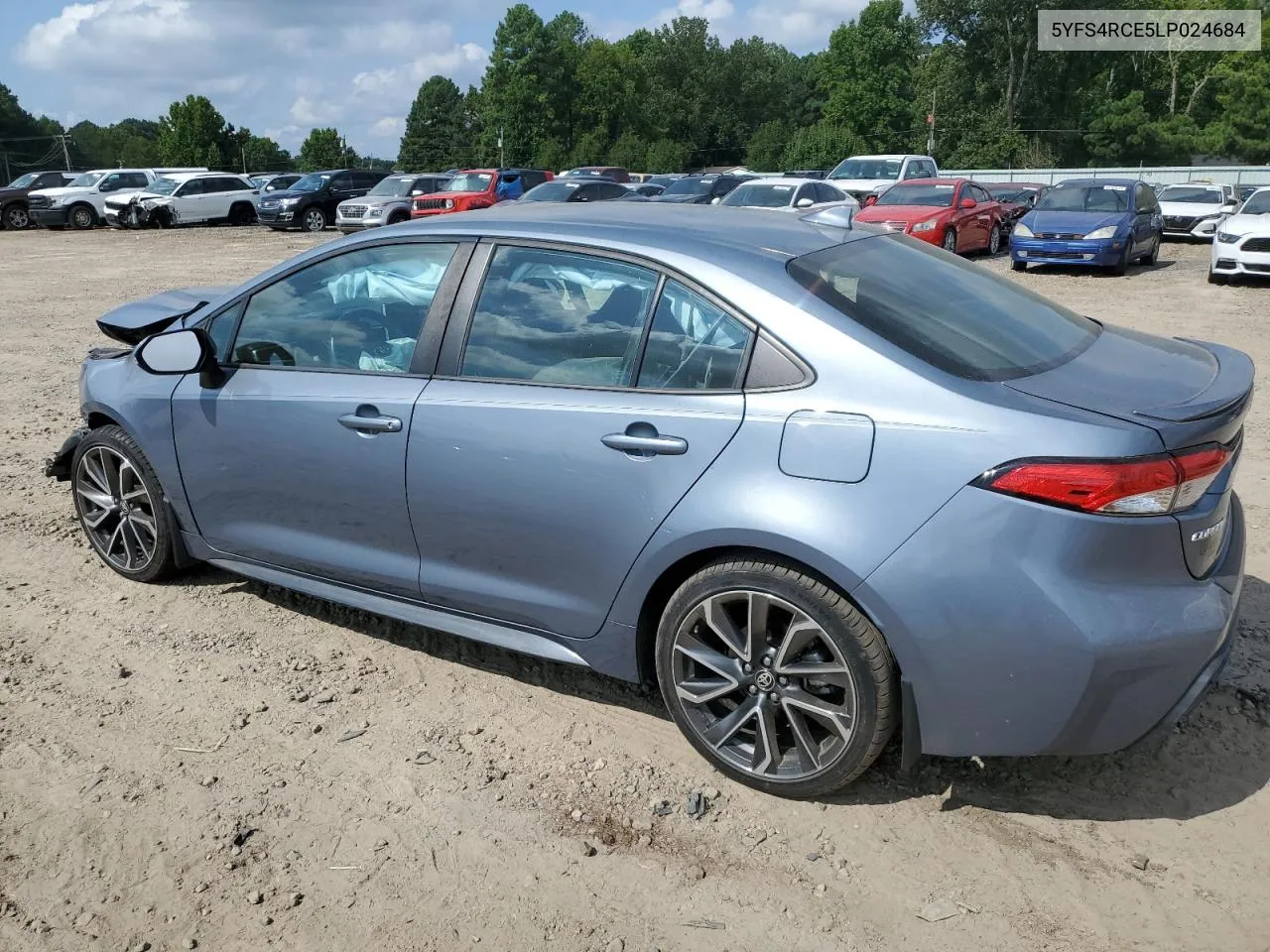 2020 Toyota Corolla Se VIN: 5YFS4RCE5LP024684 Lot: 66504994