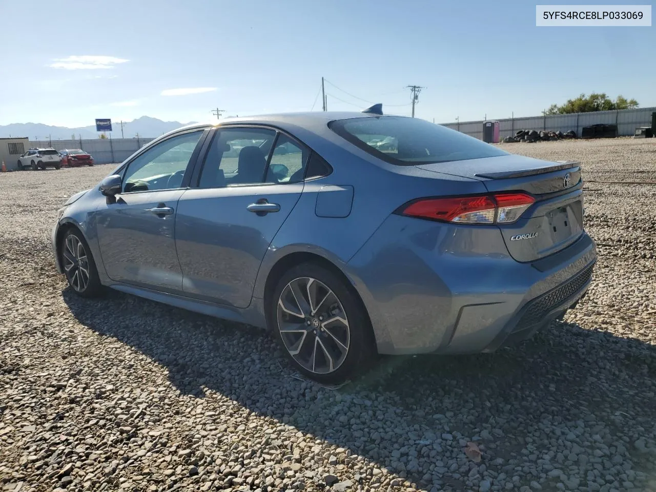 2020 Toyota Corolla Se VIN: 5YFS4RCE8LP033069 Lot: 67525494