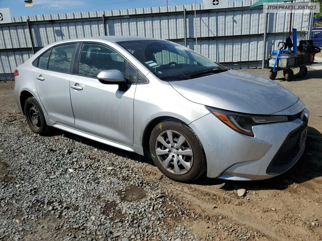 2020 Toyota Corolla Le VIN: JTDEPRAE3LJ087827 Lot: 68180824