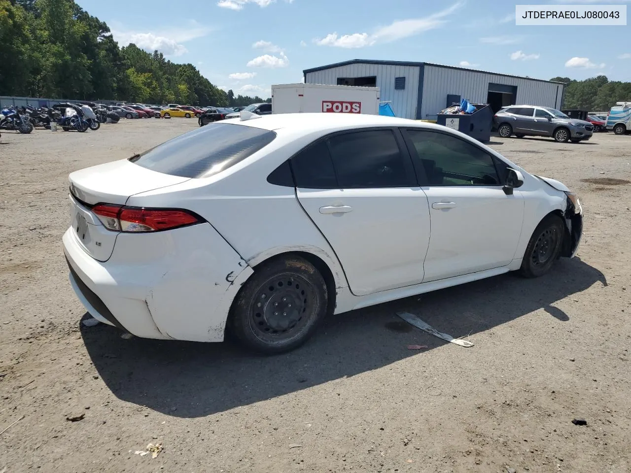 2020 Toyota Corolla Le VIN: JTDEPRAE0LJ080043 Lot: 68349594