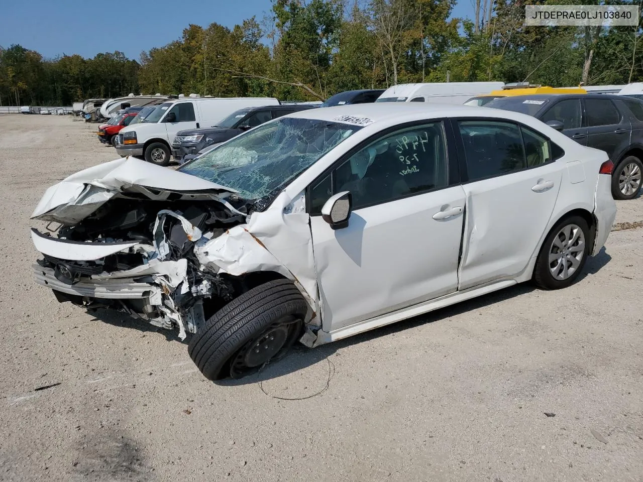 2020 Toyota Corolla Le VIN: JTDEPRAE0LJ103840 Lot: 68715784