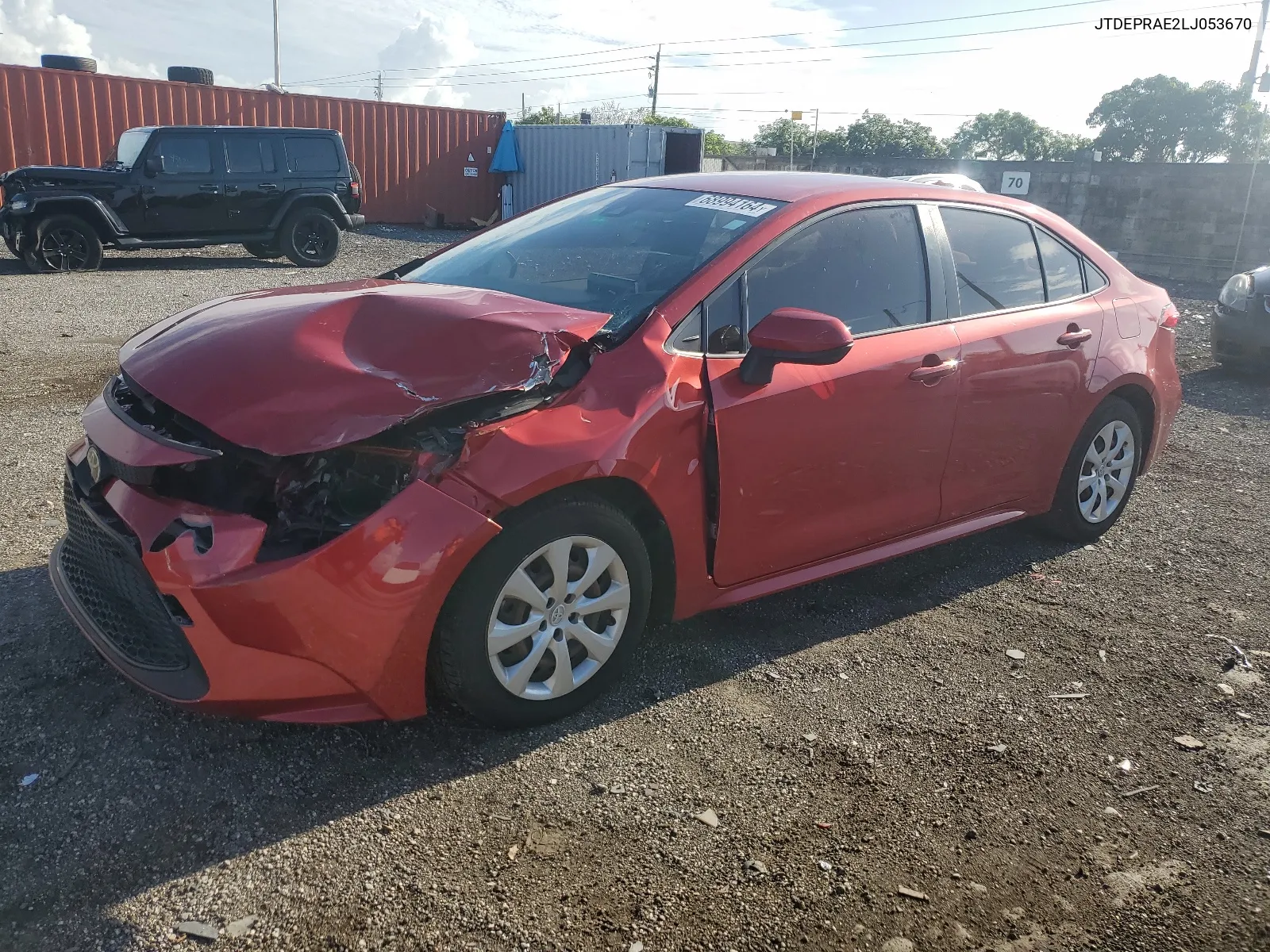 2020 Toyota Corolla Le VIN: JTDEPRAE2LJ053670 Lot: 68994164