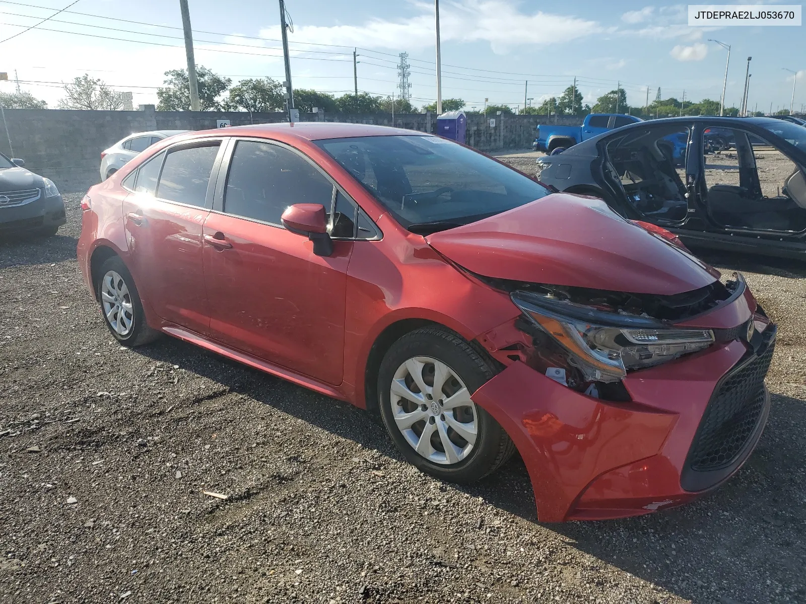 2020 Toyota Corolla Le VIN: JTDEPRAE2LJ053670 Lot: 68994164