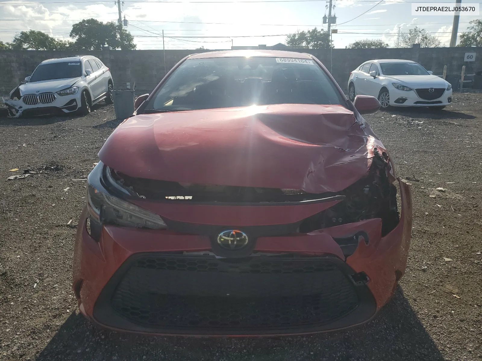 2020 Toyota Corolla Le VIN: JTDEPRAE2LJ053670 Lot: 68994164