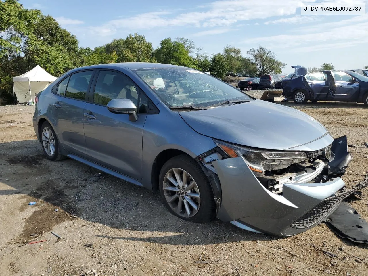 2020 Toyota Corolla Le VIN: JTDVPRAE5LJ092737 Lot: 69030604