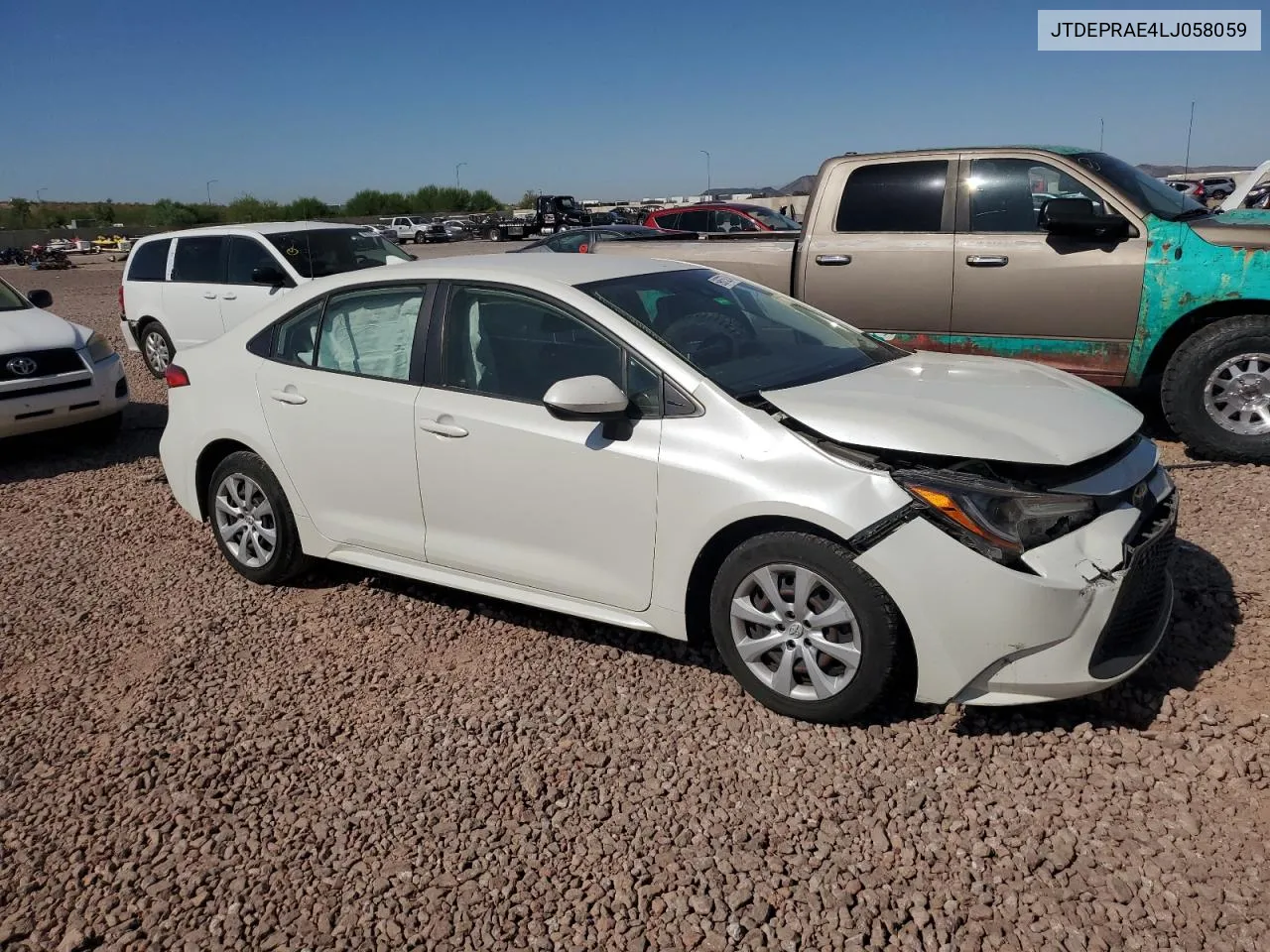 2020 Toyota Corolla Le VIN: JTDEPRAE4LJ058059 Lot: 69675274