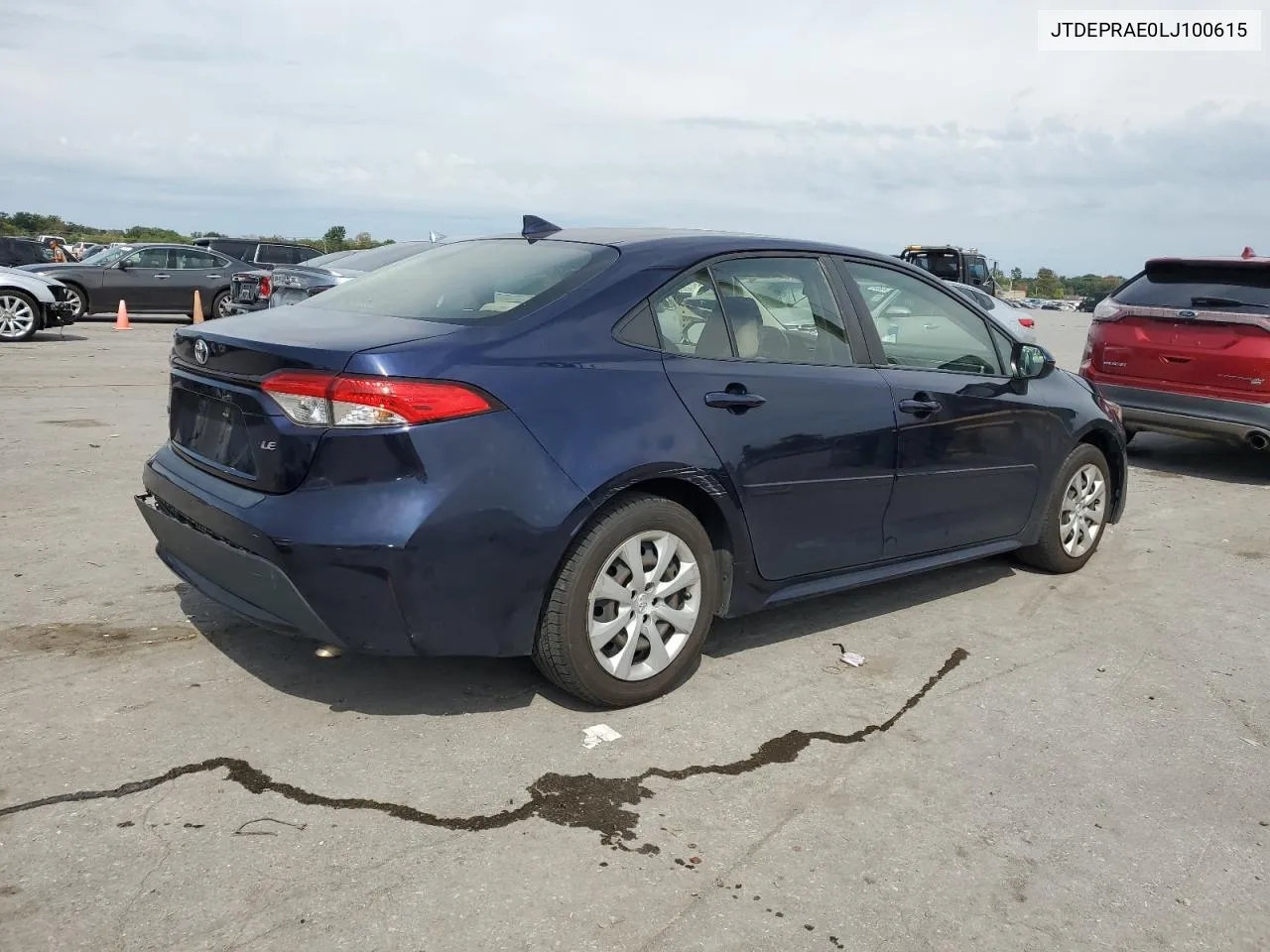 2020 Toyota Corolla Le VIN: JTDEPRAE0LJ100615 Lot: 70037654