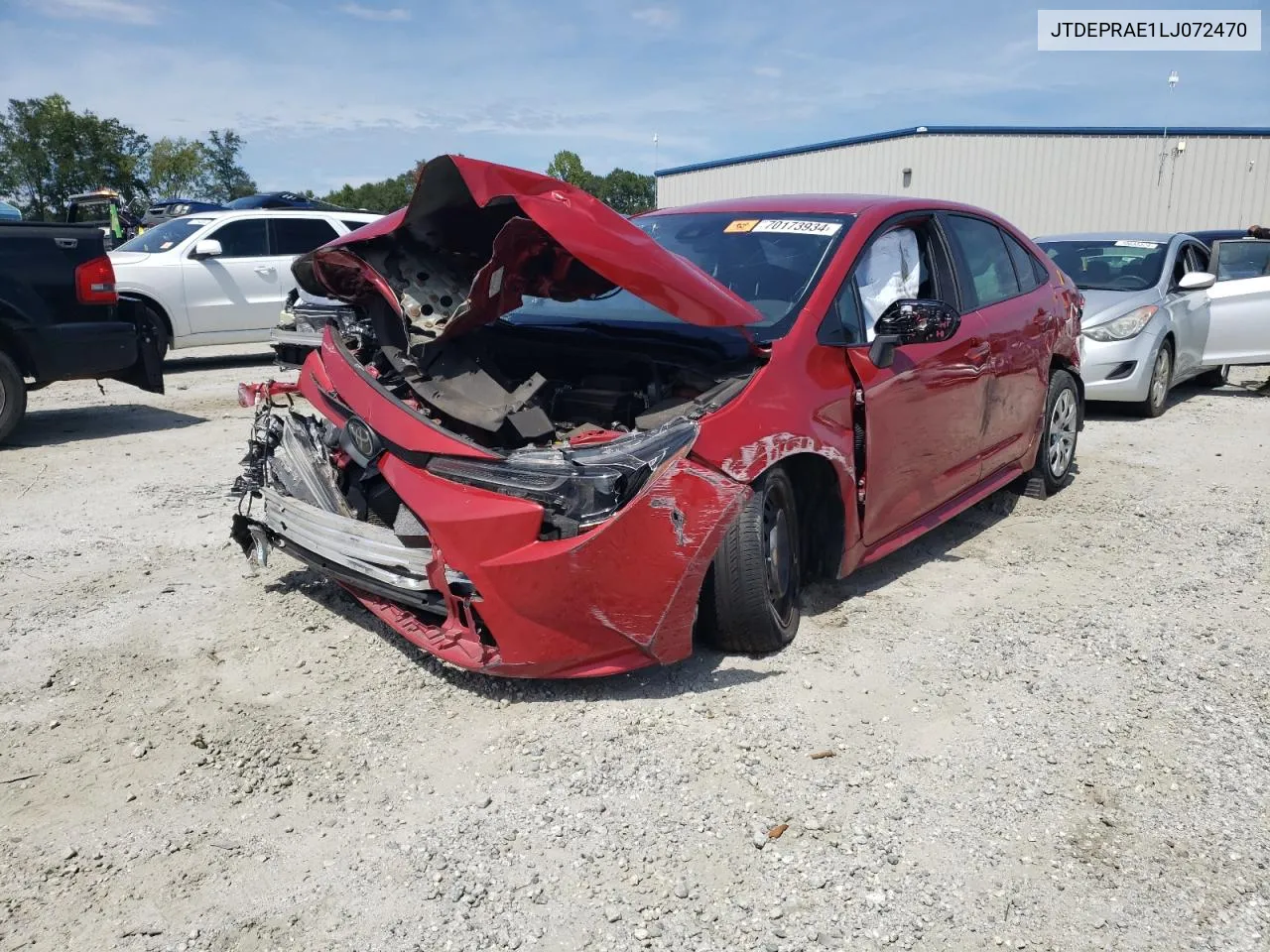 2020 Toyota Corolla Le VIN: JTDEPRAE1LJ072470 Lot: 70173934