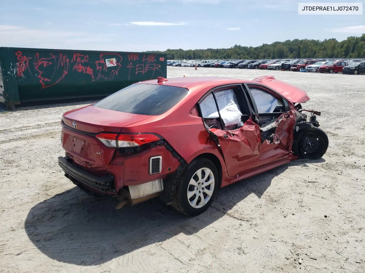 2020 Toyota Corolla Le VIN: JTDEPRAE1LJ072470 Lot: 70173934