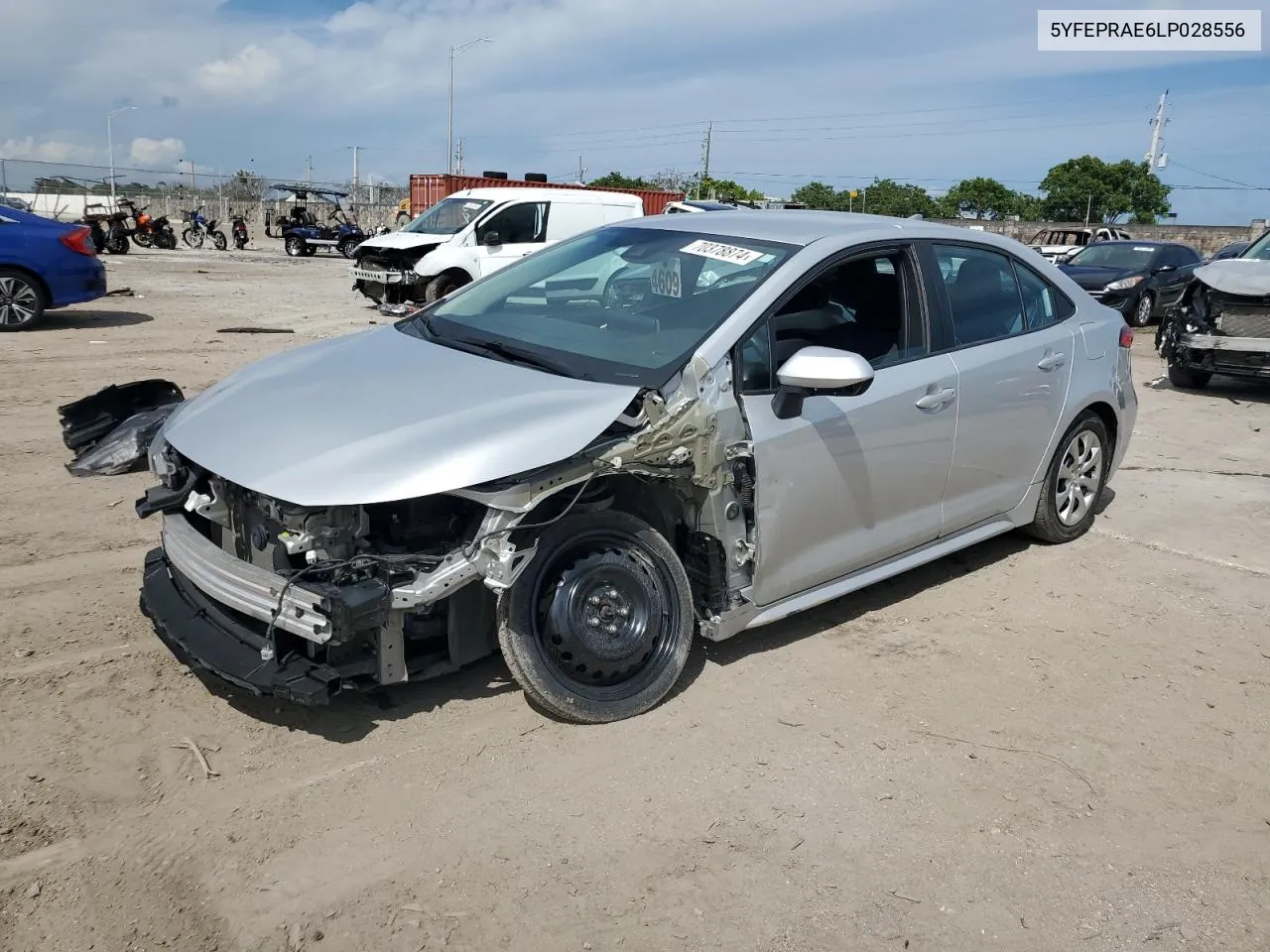 2020 Toyota Corolla Le VIN: 5YFEPRAE6LP028556 Lot: 70378874