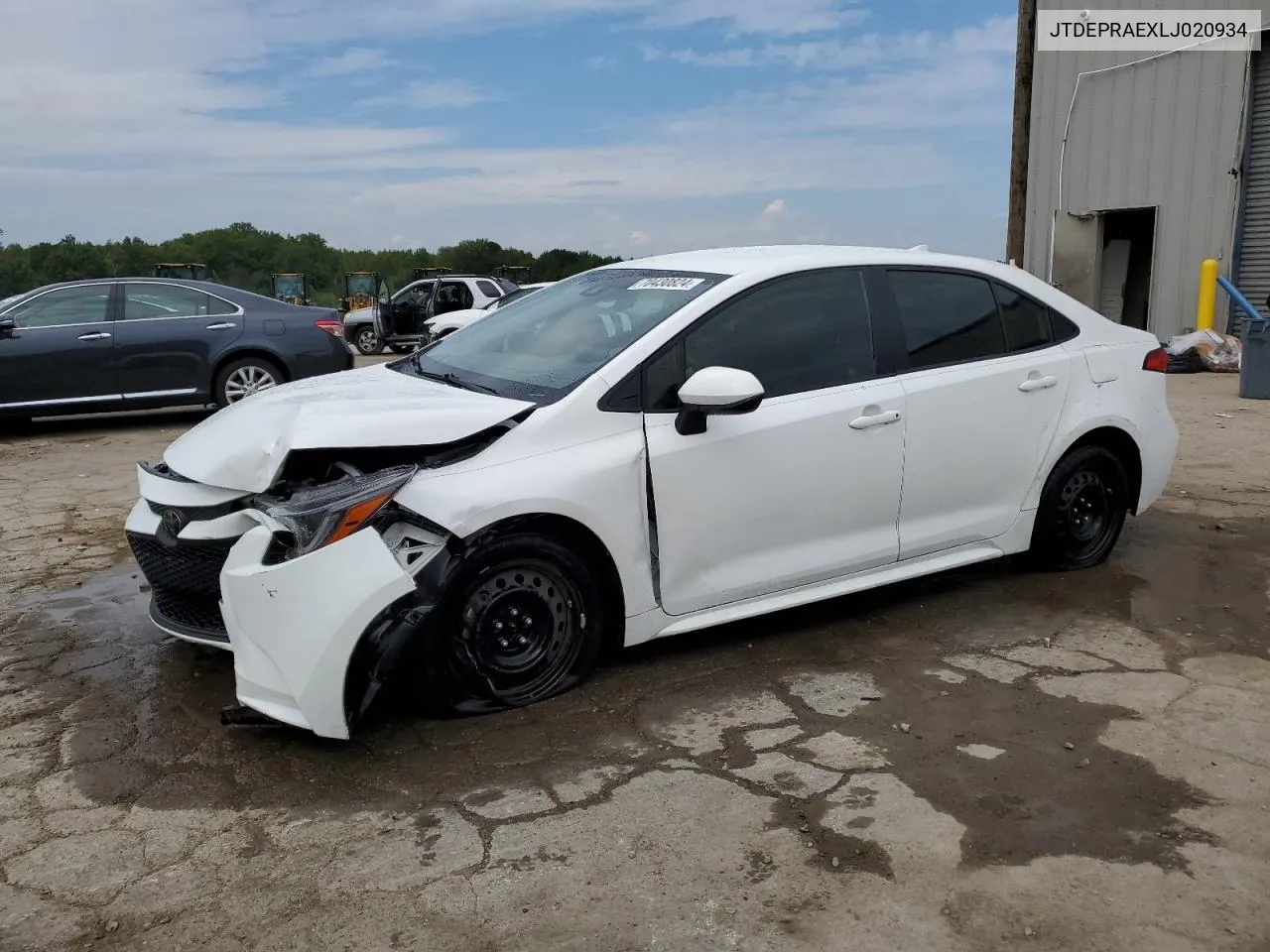 2020 Toyota Corolla Le VIN: JTDEPRAEXLJ020934 Lot: 70430824