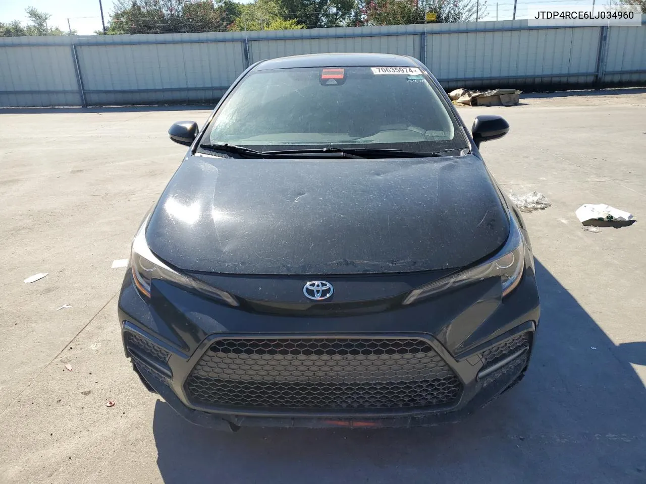 2020 Toyota Corolla Se VIN: JTDP4RCE6LJ034960 Lot: 70635974