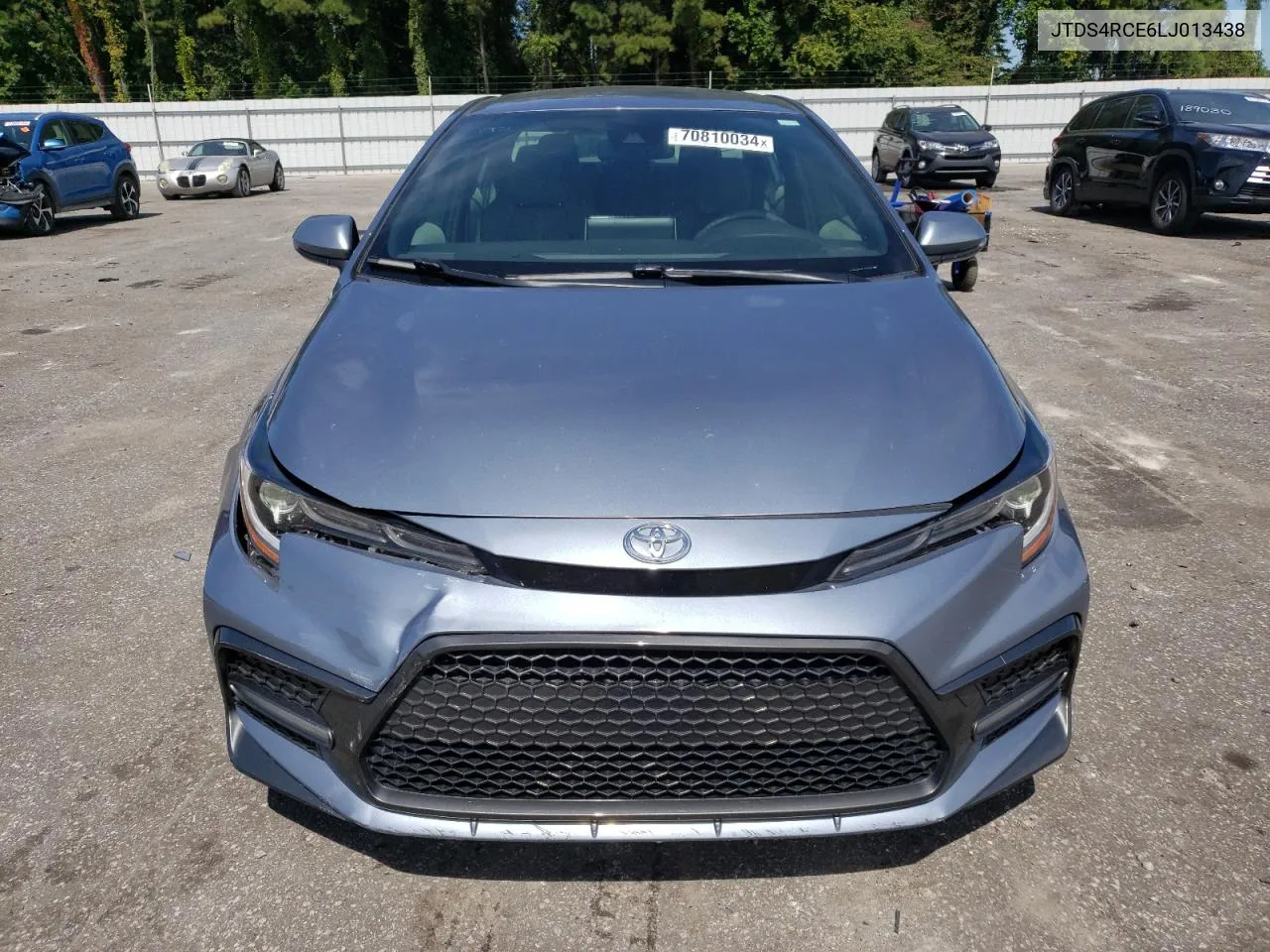 2020 Toyota Corolla Se VIN: JTDS4RCE6LJ013438 Lot: 70810034