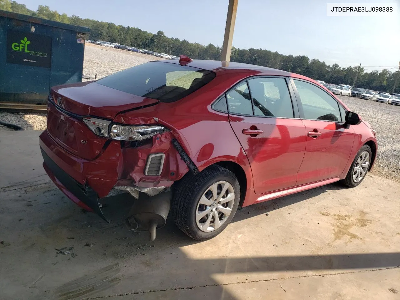 2020 Toyota Corolla Le VIN: JTDEPRAE3LJ098388 Lot: 70926524