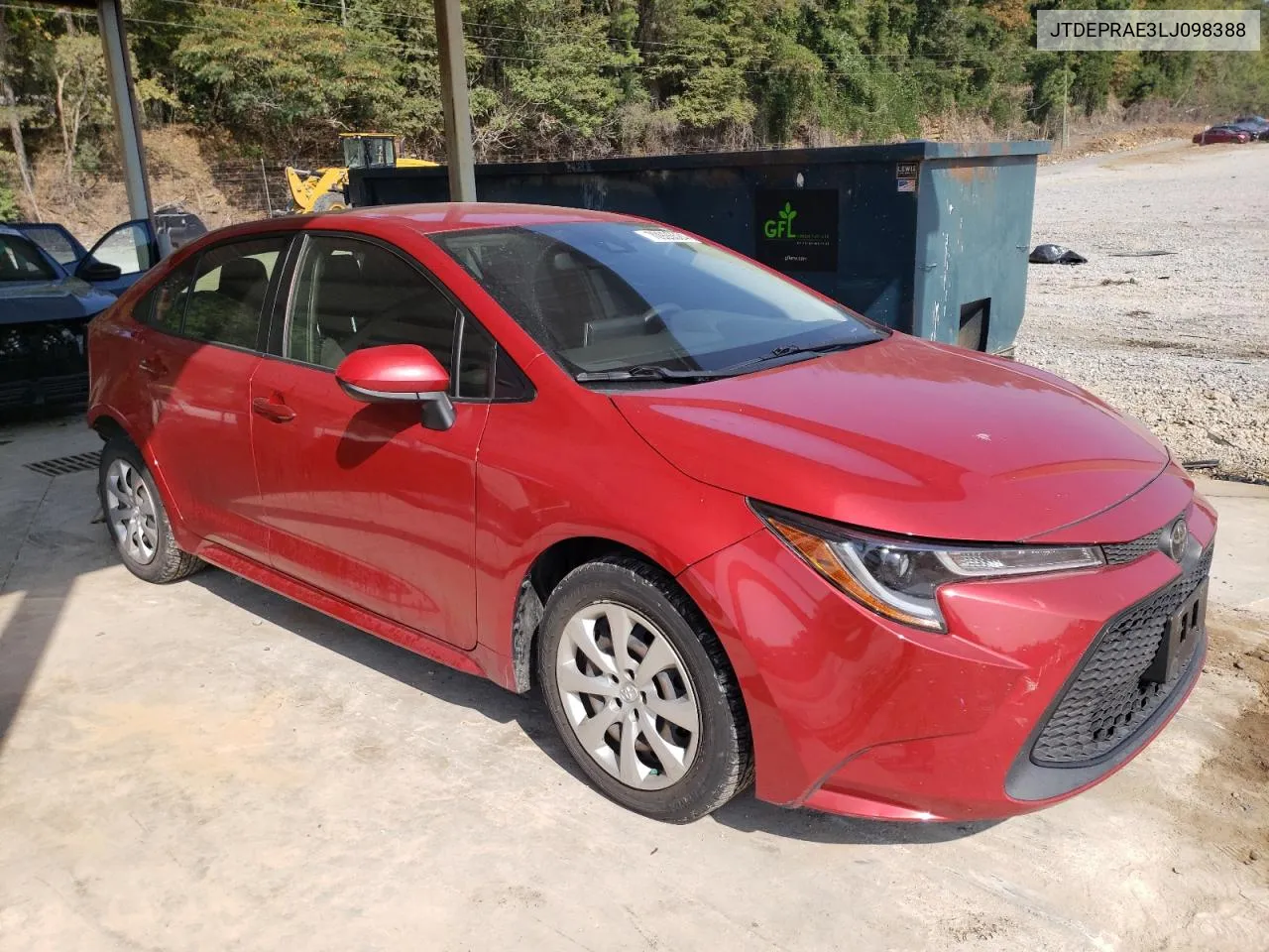 2020 Toyota Corolla Le VIN: JTDEPRAE3LJ098388 Lot: 70926524