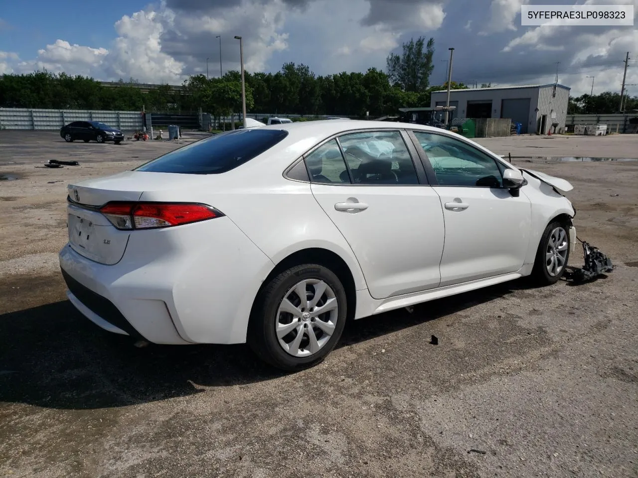 2020 Toyota Corolla Le VIN: 5YFEPRAE3LP098323 Lot: 70962694