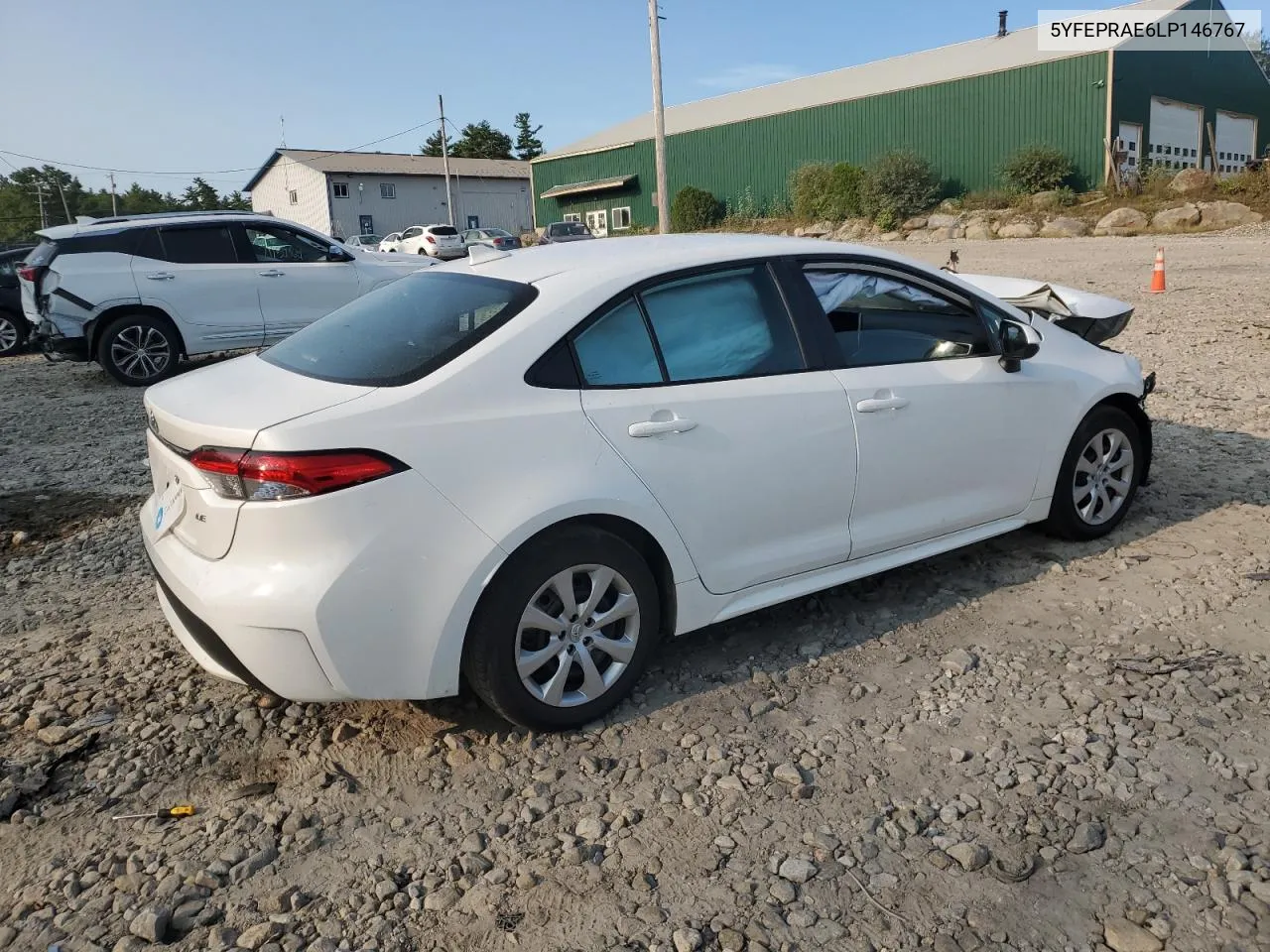 2020 Toyota Corolla Le VIN: 5YFEPRAE6LP146767 Lot: 70967524