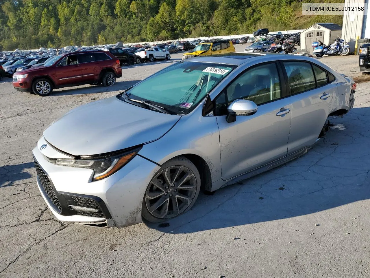 2020 Toyota Corolla Se VIN: JTDM4RCE5LJ012158 Lot: 71019214