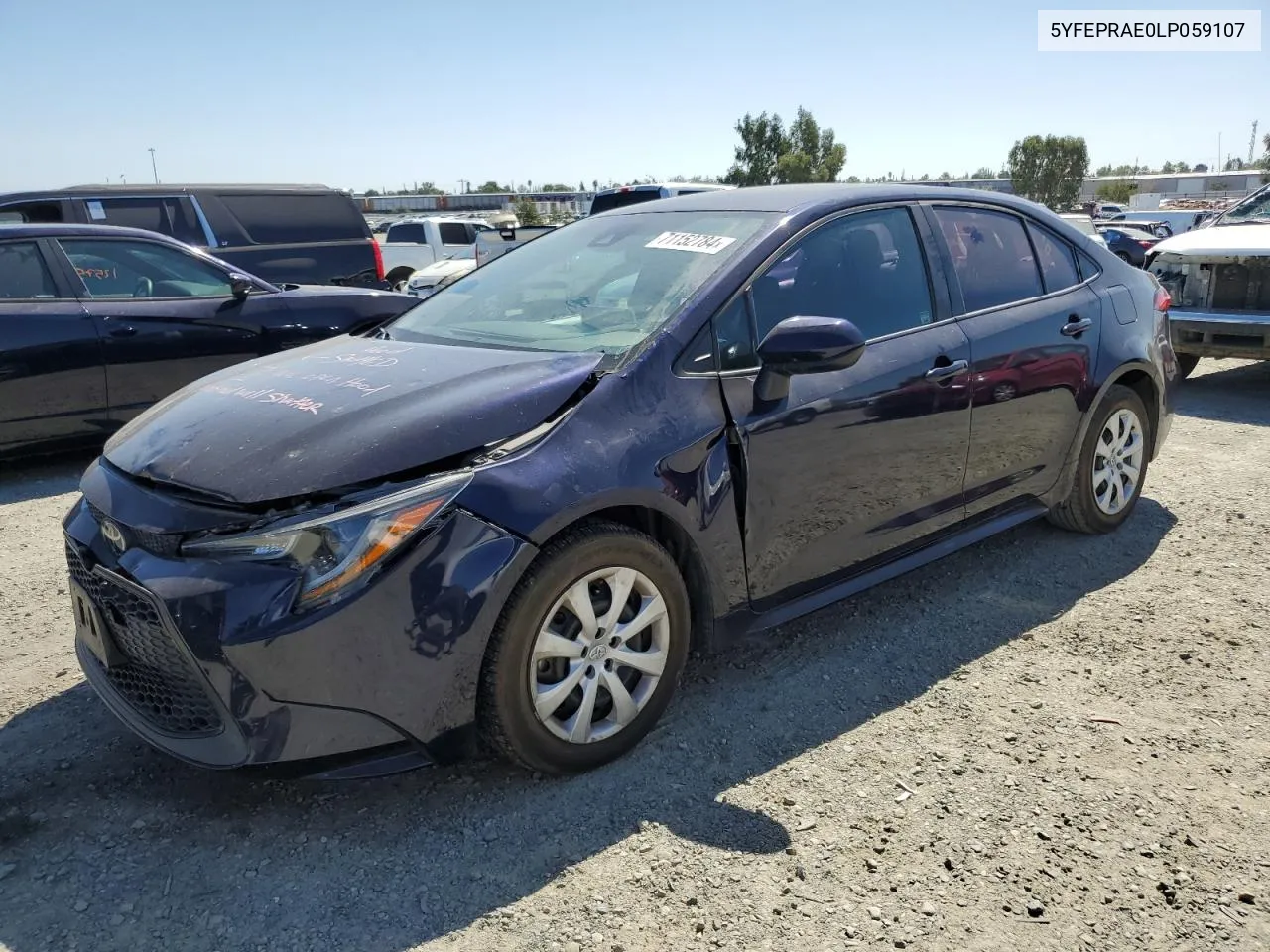 2020 Toyota Corolla Le VIN: 5YFEPRAE0LP059107 Lot: 71152784