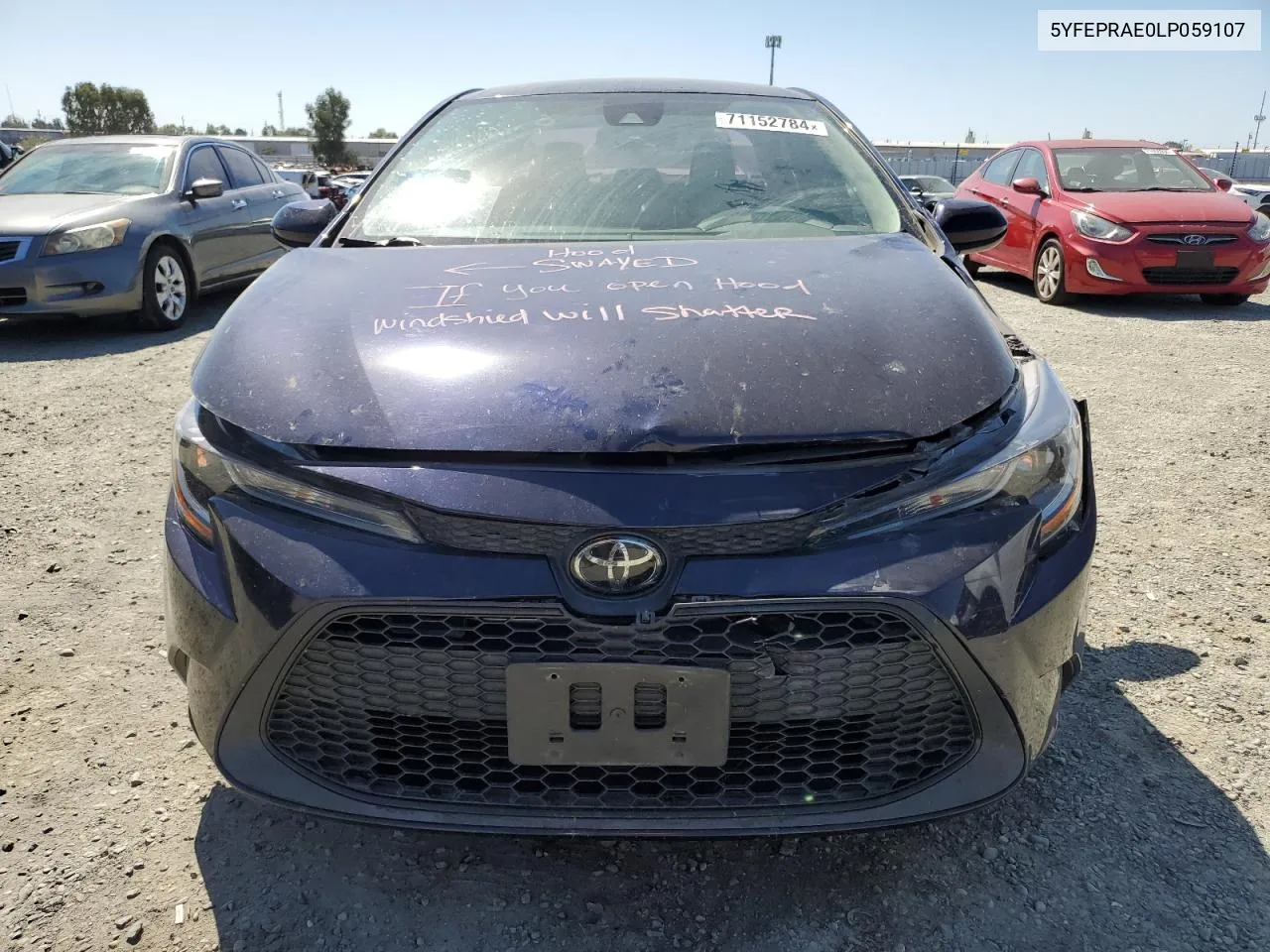 2020 Toyota Corolla Le VIN: 5YFEPRAE0LP059107 Lot: 71152784