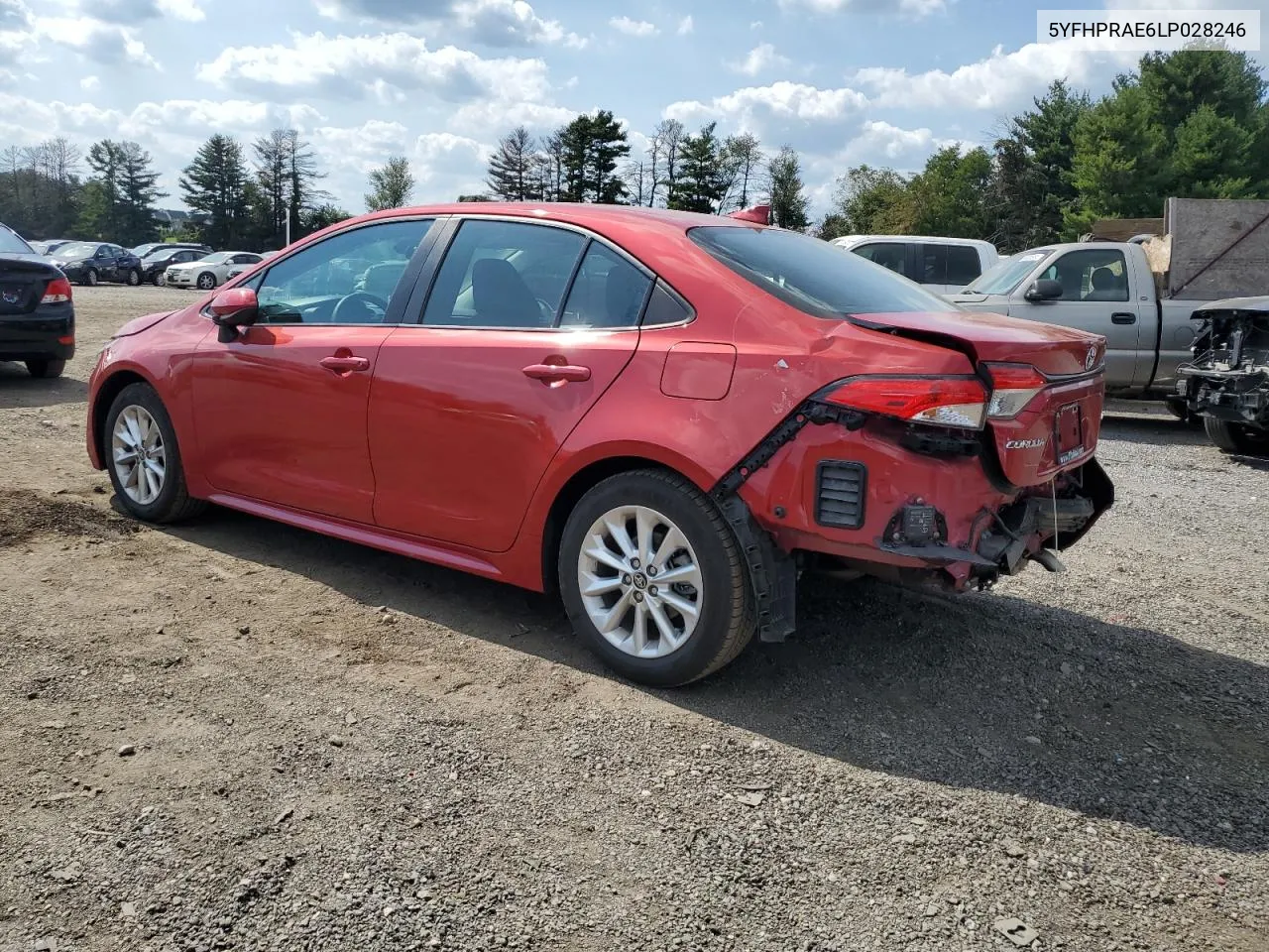 2020 Toyota Corolla Le VIN: 5YFHPRAE6LP028246 Lot: 71270554