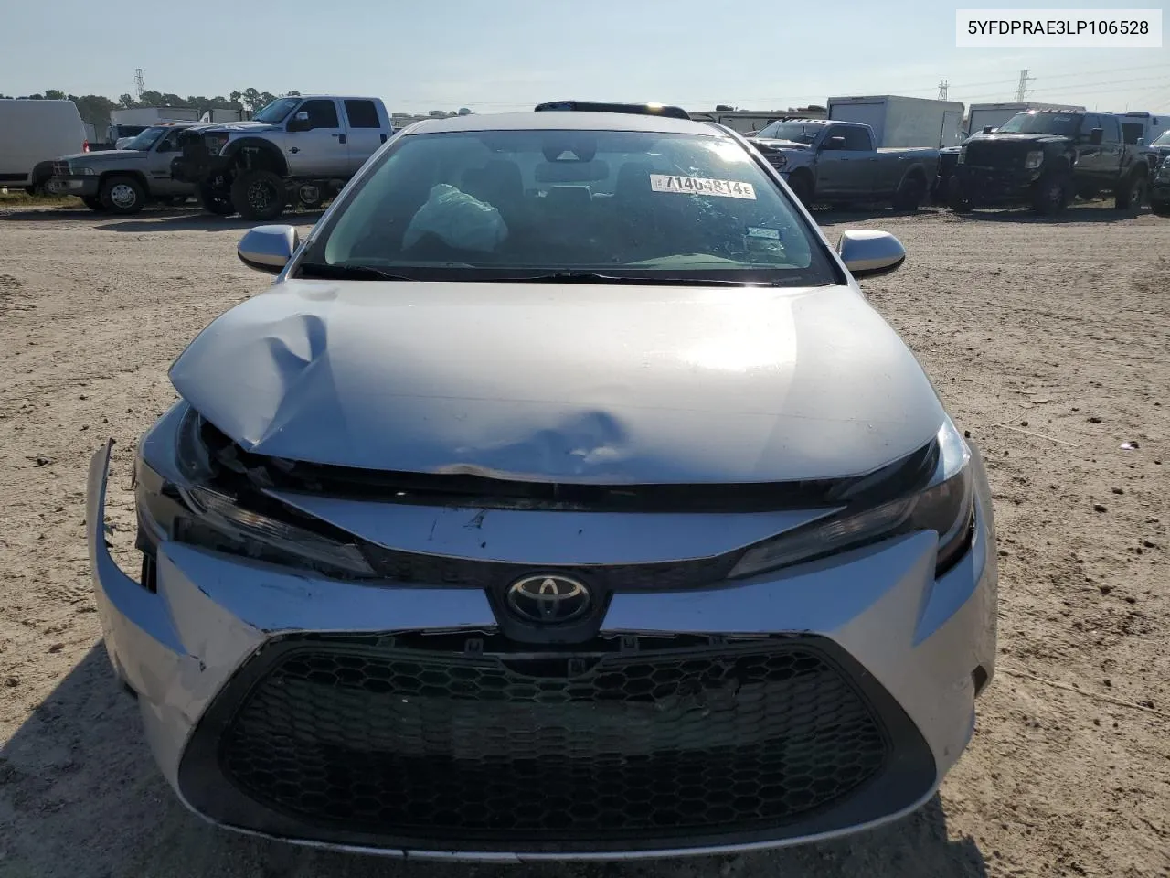 2020 Toyota Corolla L VIN: 5YFDPRAE3LP106528 Lot: 71404814