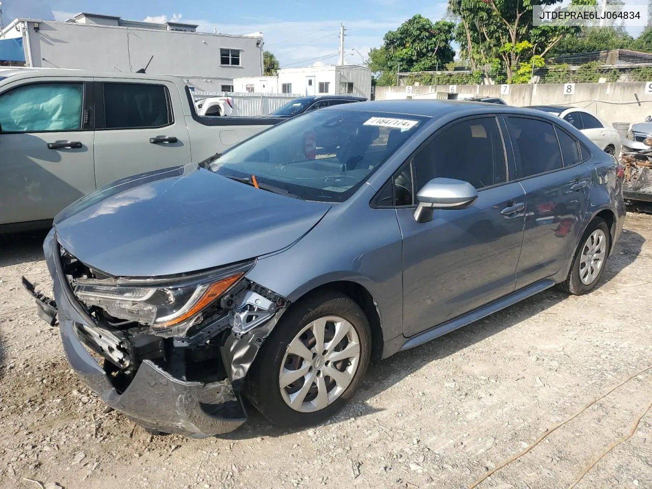 2020 Toyota Corolla Le VIN: JTDEPRAE6LJ064834 Lot: 71847174