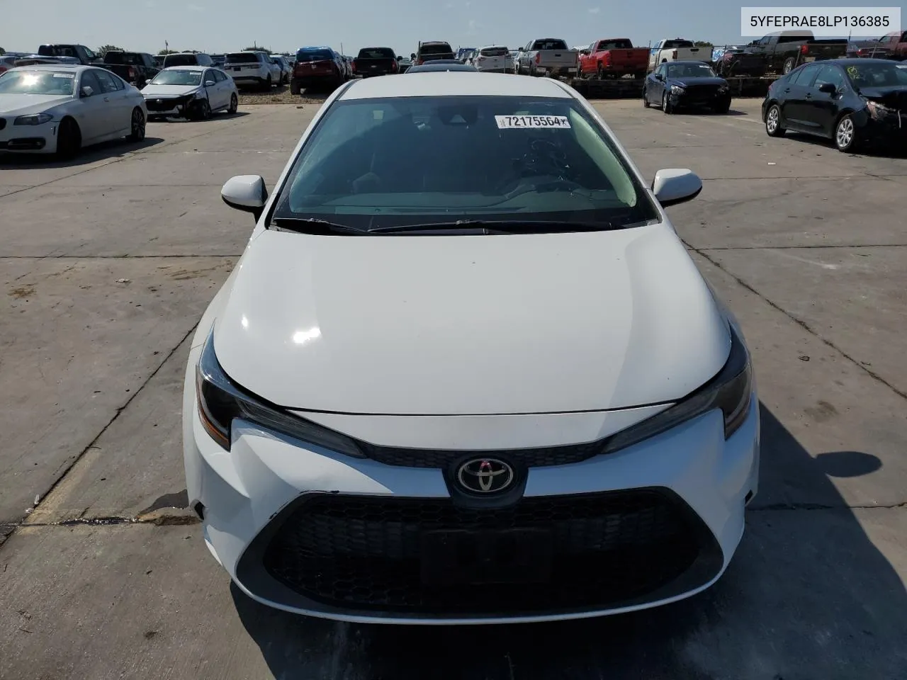 2020 Toyota Corolla Le VIN: 5YFEPRAE8LP136385 Lot: 72175564