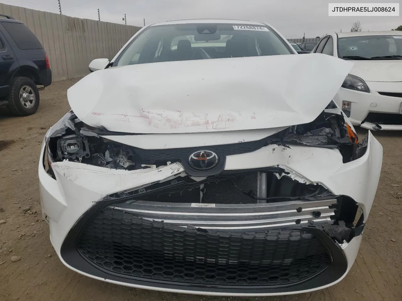 2020 Toyota Corolla Le VIN: JTDHPRAE5LJ008624 Lot: 72268874