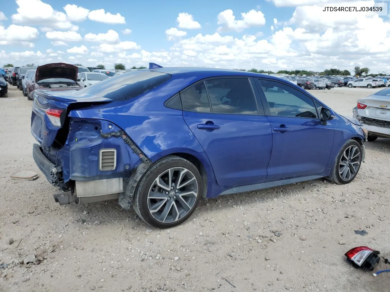 2020 Toyota Corolla Se VIN: JTDS4RCE7LJ034539 Lot: 72382404