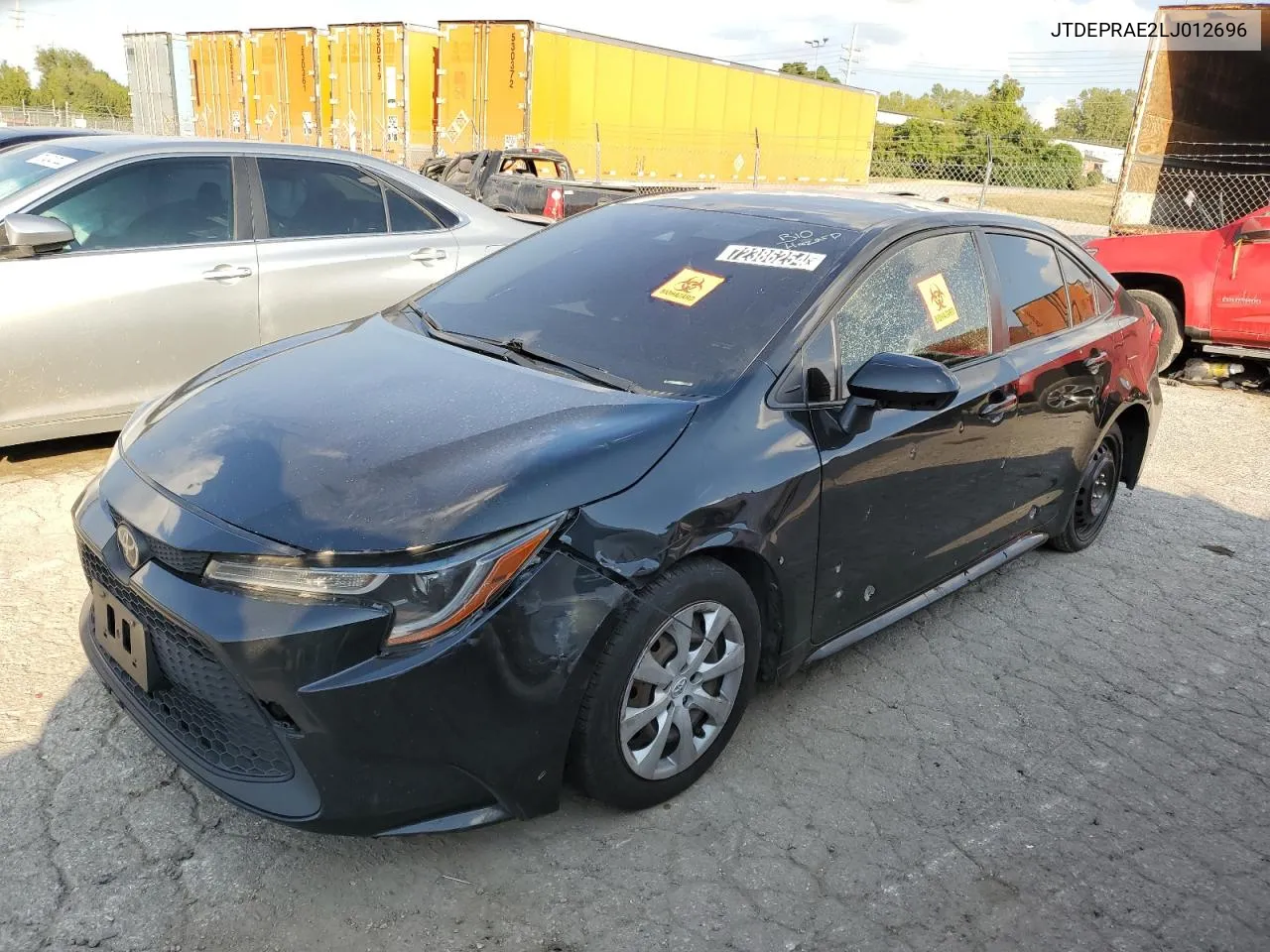 2020 Toyota Corolla Le VIN: JTDEPRAE2LJ012696 Lot: 72386254