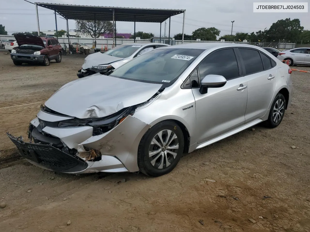 2020 Toyota Corolla Le VIN: JTDEBRBE7LJ024503 Lot: 72459574