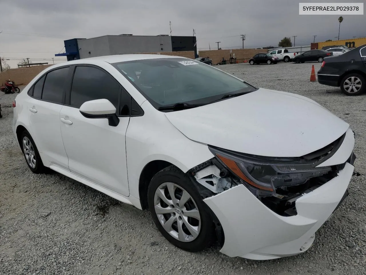 2020 Toyota Corolla Le VIN: 5YFEPRAE2LP029378 Lot: 72464244