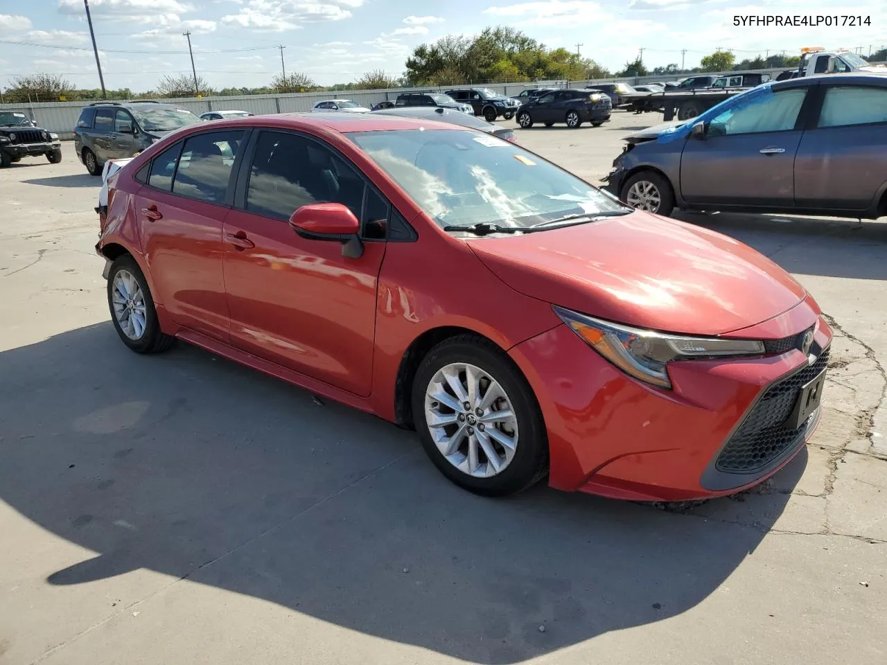 2020 Toyota Corolla Le VIN: 5YFHPRAE4LP017214 Lot: 72533144