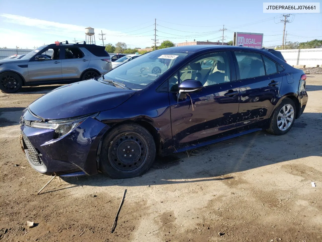 2020 Toyota Corolla Le VIN: JTDEPRAE6LJ076661 Lot: 72859064