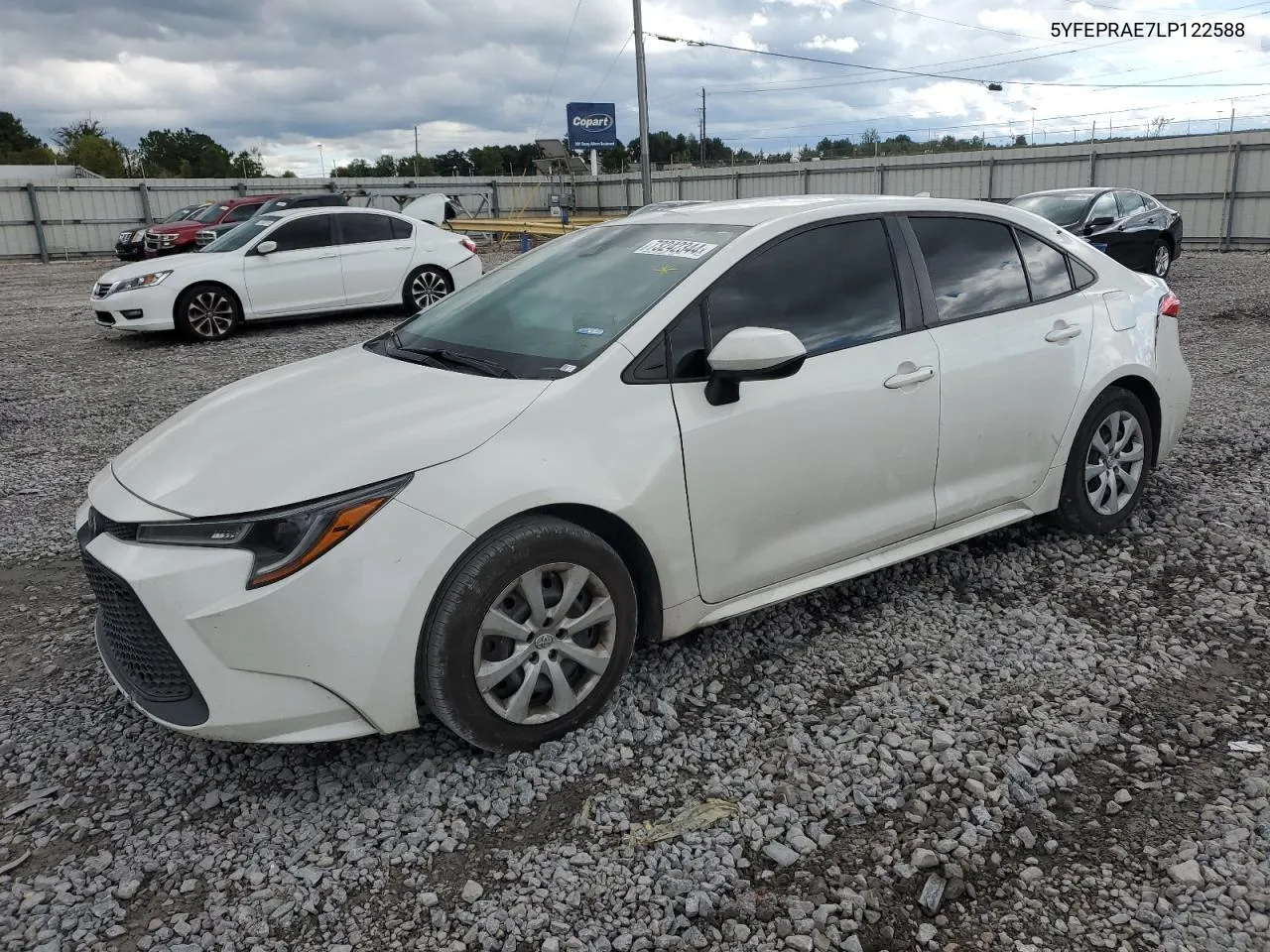 2020 Toyota Corolla Le VIN: 5YFEPRAE7LP122588 Lot: 73242344