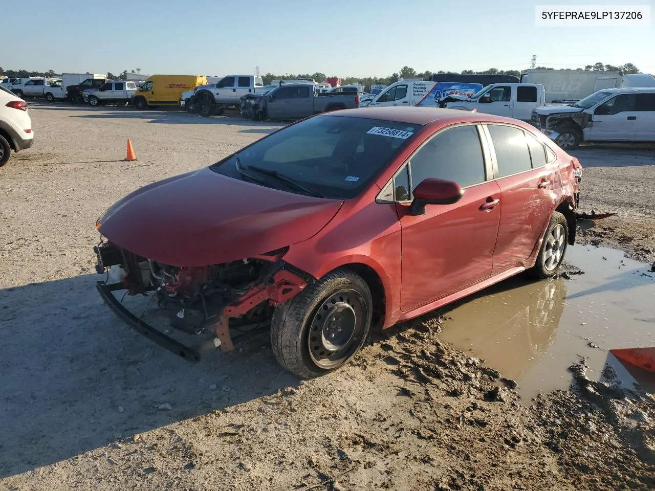 2020 Toyota Corolla Le VIN: 5YFEPRAE9LP137206 Lot: 73258814