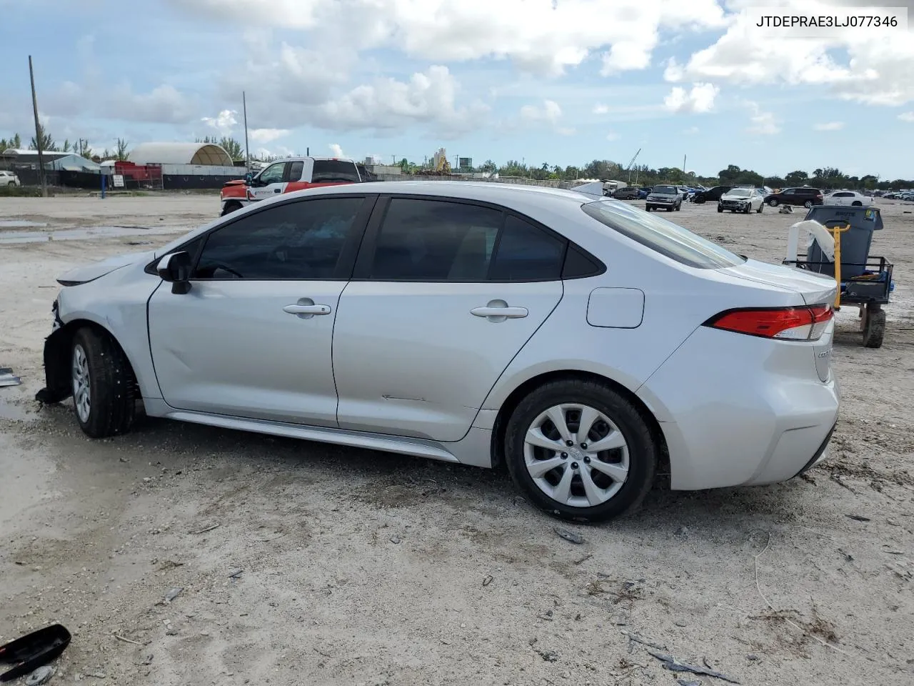 2020 Toyota Corolla Le VIN: JTDEPRAE3LJ077346 Lot: 73456864